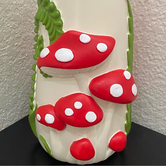 Adorable Ceramic 3D Red Mushroom 8-inch Vase - Picture 8 of 16